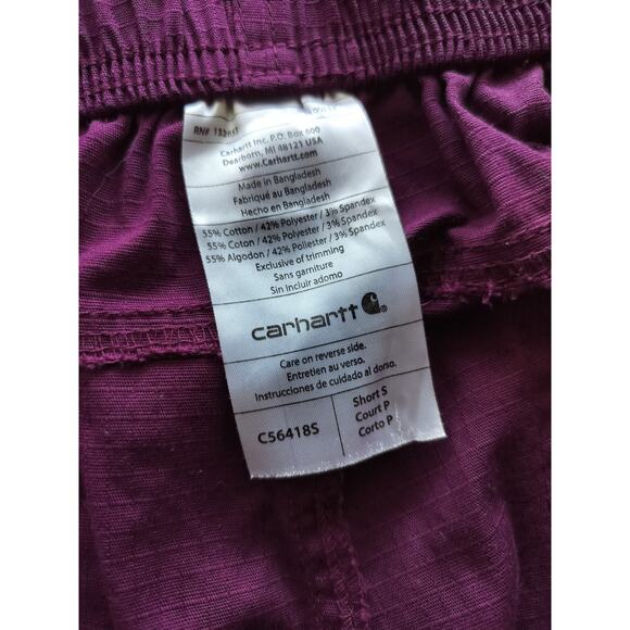 Carhartt Men's Wine Straight Leg Short Fit Multi-Cargo Srub Pants Size S - Picture 12 of 12